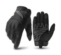 HYFEUOKF Motorbike Breathable Racing Glove Motorcycle Full Finger Gloves Motocross Motorbike Breath Mesh Touch Screen Racing Glove(SU01 Black,XXL)