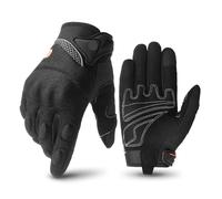 HYFEUOKF Motorbike Breathable Racing Glove Motorcycle Full Finger Gloves Motocross Motorbike Breath Mesh Touch Screen Racing Glove(SU-01 Black,XL)