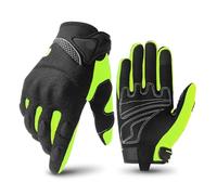 HYFEUOKF Motorbike Breathable Racing Glove Motorcycle Full Finger Gloves Motocross Motorbike Breath Mesh Touch Screen Racing Glove(SU01 Green,XXL)