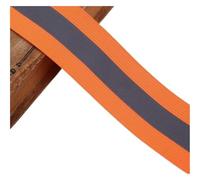 HYFEUOKF Webbing Strap 5M 50mm Life Belt Luminous Ribbon Oxford Reflective Fabric Sewing Tape,sewn On For Clothing Bags High Visibility For Upholstery(Orange width 50mm)
