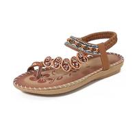 HYFEUOKF Women'S Beach Sandals Sandals Women's Summer Rhinrhinos Evening Wind Flat Round Head Pinch Feet Open Toe Cool For Beach(Blue,41)