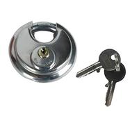 HYFIVE 2 Pack Stainless Steel Discus Padlocks with Keys: 70mm Heavy Duty Outdoor Weatherproof Rust Proof Security Lock for Shed and Gate, Round Padlock Anti-Tamper Design