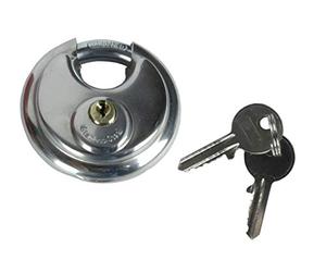 HYFIVE 2 Pack Stainless Steel Discus Padlocks with Keys: 70mm Heavy Duty Outdoor Weatherproof Rust Proof Security Lock for Shed and Gate, Round Padlock Anti-Tamper Design