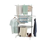 Hyfive Clothes Airer Clothes Drying Rack Indoor Clothes Horse Laundry Clothes Rack Clothes Dryer 3 Tier Foldable Space Saving With Shoe Rack For Easy Storage - Stainless Steel