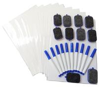 HYFIVE Dry Wipe Boards Set with 10 Dry Erase Pens & 10 Erasers Reusable Dry Erase Board/White Board for Home, School, Office, Ideal Mini Whiteboard for Homework, Spelling Practice and Brainstorming