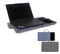 HYFIVE Laptop Tray with Cushion Lap Desk Pillow Portable Tablet Lap Table Built-in Mouse Pad and Phone Holder Slot for Bed Table Sofa - BLUE