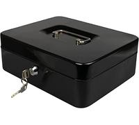 Hyfive® Steel Petty Cash Box With 2 Keys/Removable Change Tray For Perfect Secure Storage in Black 10"