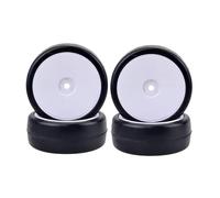 HYFOZAE Drone parts For ZD Racing 4pcs 1/10 White Drift Wheels & Tires, 12mm Hex Rims for Redcat HSP for Traxxas Car, Front/Rear Set