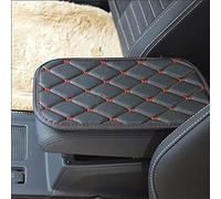 HYFQCD Car armrest box pad, compatible with Renault Master 3 Van Cab, heightened armrest box cover armrest pad arm pad central hand pad,Black-Red line