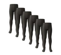 HyFRESH Girls Grey School Tights (6 Pairs) - Comfortable, Cotton Rich, Microfibre Girls Tights - Durable Footed Girl School Wear - Age 5-6 Years