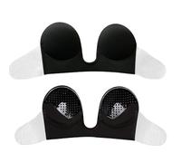 HYFZXWX Invisible Bra Push Up Strapless Nipple Cover Breathable Comfortable High Viscose Self-Adhesive Nipple Covers Reusable Nipple Cover Bra Durable/Black/D