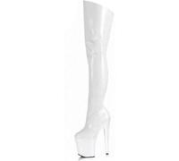 HYFZXWX Unisex Men's Women's Plus Size Overknee High Heel Boots 8 Inch Stiletto Heels Thigh High Boots Sexy Stripper Club Fetish Wear Shoes sexy/white/42EU