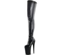 HYFZXWX Unisex Men's Women's Plus Size Overknee High Heel Boots 8 Inch Stiletto Heels Thigh High Boots Sexy Stripper Club Fetish Wear Shoes Sexy/Black Matte/46EU