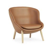 Hyg Armchair Low Oak/Brandy Leather
