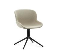 Hyg Swivel Chair Upholstered Black Aluminum/ Main Line Flax MLF20