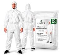 Hygea Natural Disposable Coveralls Full Body Protective Clothing Suit With Hood - 100% Waterproof - Protect During Cleaning
