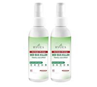 Hygea Natural Extra Strength Bed Bug & Mite Natural Travel Spray TSA Approved Size Child & Pet Friendly Stain & Odor Free for Hotel, Suitcase, Backpack, Shoes 66% Stronger Formula(2pk, 3 oz)