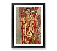 Hygeia by Gustav Klimt Framed Print | A2 Black Framed Wall Art | Ready to Hang | Modern Historical Picture | Living Room Bedroom Lounge Office