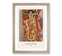 Hygeia with Border by Gustav Klimt Framed Print | A2 Oak Framed Wall Art | Ready to Hang | Modern Historical Picture | Living Room Bedroom Lounge Office