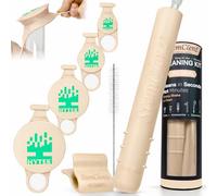 Hygenix StemClenz Reusable Cleaning System Bundle with Hytek Caps | Shake-to-Clean for Small Glass, Tubes & Accessories (Beige)