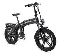 Hygge Bikes Sorø All-Terrain Folding E-Bike, 20" x 4" Fat Tyre, Obsidian Black, 7 Speed, Aluminium Frame, Dual Suspension, 250W Motor with 80 km Range