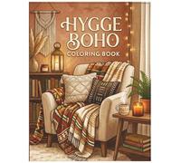 Hygge Boho Coloring Book: 50 Relaxing Cozy Spaces to Color with Candles, Throws, Reading Nooks, and Bohemian Decor
