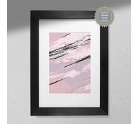 Hygge Creations Pink Abstract Art Modern Wall Poster-A3 Print Only, White Paper