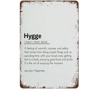 Hygge Definition Decor Happiness Quotes Scandinavian Home Metal Signs Tin Sign Vintage Wall Funny Decorations For Bar Cafe Farm Poster 8x12 Inch