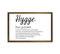 Hygge Definition Dictionary Word Meaning Decorative Wooden Sign With Frame Farmhouse Home Decoration for Kitchen Dinning Room Coffee Club Rustic Wood Framed Wall Art Plaque Poster 12x8in