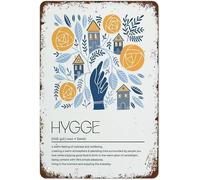 Hygge Definition Metal Sign Scandi Style Folk Art Tin Poster Danish Word Home Decor Vintage Wall Decor Tin Sign Funny Decorations For Home Bar Cafe Farm 8x12 Inch