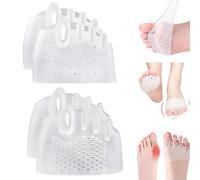 Hyggear Silicone Toe Separators, 2 Pairs Toe Separators Bunion Corrector Cushion for Women Men, Breathable Soft and Comfortable Gel Foot Cushions for Overlapping Toes, Clear