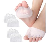 Hyggear Silicone Toe Separators for Women, 2 Pairs Hyggear Silicone Toe Separators for Overlapping Toes, Soft Gel Foot Corrector for Men and Women (Clear 4pcs)