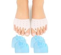 Hyggear Silicone Toe Separators for Women Men, 2/4 Pairs Comfort Silicone Toe Separators for Overlapping Toes, Bunions, Breathable, Soft (2 Pairs Blue)