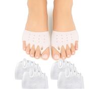 Hyggear Silicone Toe Separators for Women Men, 2/4 Pairs Comfort Silicone Toe Separators for Overlapping Toes, Bunions, Breathable, Soft (2 Pairs Clear)