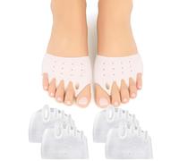 Hyggear Silicone Toe Separators for Women Men, 2 Pairs Silicone Toe Separators for Overlapping Toes, Breathable, Soft Gel Foot Corrector for Men and Women (2 Pairs Clear)