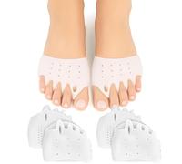 Hyggear Silicone Toe Separators for Women Men, 2 Pairs Silicone Toe Separators for Overlapping Toes, Breathable, Soft Gel Foot Corrector for Men and Women (2 Pairs White)