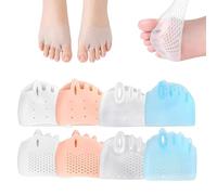 Hyggear Silicone Toe Separators for Women & Men, Breathable Soft and Comfortable Gel Foot Cushions, Realign Crooked Toes for Overlapping Toes, Bunions (4 Pairs, One Size)
