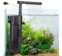 hygger 4 in 1 Internal Aquarium Filter, Adjustable Flow Submersible Filter 800L/H, 10W Power Quiet Aquarium Fish Tank Filters with Aeration & Rainfall for 15-30 Gallon Tank