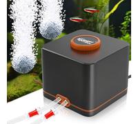 hygger 4W/7W/11W Quietest Aquarium Air Pump,2 Air Outlets Suitable for 300Gal Fish Tanks up to 5ft deep,Powerful Aerator Pump （4W up to 300GPH ）