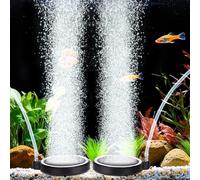 hygger Air Stone for Aquarium: Quiet High Dissolved Oxygen Diffuser Kit for Freshwater or Saltwater Fish Tank and Hydroponic Air Pump-Disc 2 x 2 Inch Air Bubble Stone 2 Packs Without air Pump
