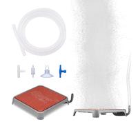 hygger Air Stone for Fish Tank, Aquarium Air Stones Nano Oxygen Diffuser, Air Bubbler Stone Square Sahped Red Oxygen Aerator with Air Tube Check Valve Air Flow Valve T Connector Suction Cup (42mm)