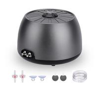 hygger Aquarium Air Pump Quiet <35 dB Fish Tank Air Pump 720 L/H with 2 Outlets, 8W Adjustable Aquarium Oxygen Aerator with Air Stone Accessories for Tank Up to 757L