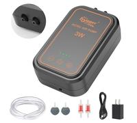 hygger Aquarium Air Pump, Rechargeable Portable Oxygen Pump with Single/Dual Outlets, Ultra Quiet Battery Powered Air Bubbler for Fish Tank up to 170 Gallo with Accessories