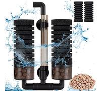hygger Aquarium Double Sponge Filter Super Biochemical Filter Sponges for Aquarium Fish Tank Up to 210L Aquarium Filter with Media Container for Fish Tank Oxygen Increasing and Cycle (Filter)
