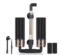 hygger Aquarium Double Sponge Filter: Upgraded Sponge Filter with Larger Filtration Area, Come with Extendable Clip, 2 Spare Biochemical Sponges, Bioceramic Balls, for Freshwater Saltwater Tank - S