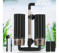 hygger Aquarium Double Sponge Filter: Upgraded Sponge Filter with Larger Filtration Area, Come with Extendable Clip, 2 Spare Biochemical Sponges, Bioceramic Balls, for Freshwater Saltwater Tank - M