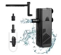 hygger Aquarium Filter, 220L/H 3W Internal Aquarium Filters, Water Flow Adjustable Aquarium Pump Filter Wave Maker, Ultra Quiet Submersible Power Filter with Sponges, for 20-40L Fish Tank