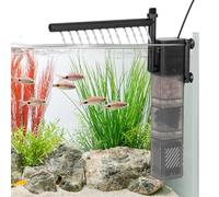 hygger Aquarium Filter DC 5V Multiple Function Power Quiet Fish Tank Filter with Rainfall Aeration 3-Stages Filtration Adjustable Submersible Internal Fish Filter for 2-13 Gallon Small Tank