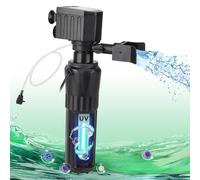 hygger Aquarium Filter U-V for 10-40 Gallon Tank, Submersible Internal Fish Tank Filter for Green Water and Algae Clean, 12W Power Pump with Adjustable Air Supply System for Saltwater Freshwater