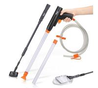 hygger Aquarium Gravel Cleaner Kit, Fish Net Aquarium Cleaning Brush, Water Changer Gravel Vacuum Fish Tank Sand Cleaner Kit Aquarium Siphon Vacuum Cleaner with Water Hose Controller Clamp